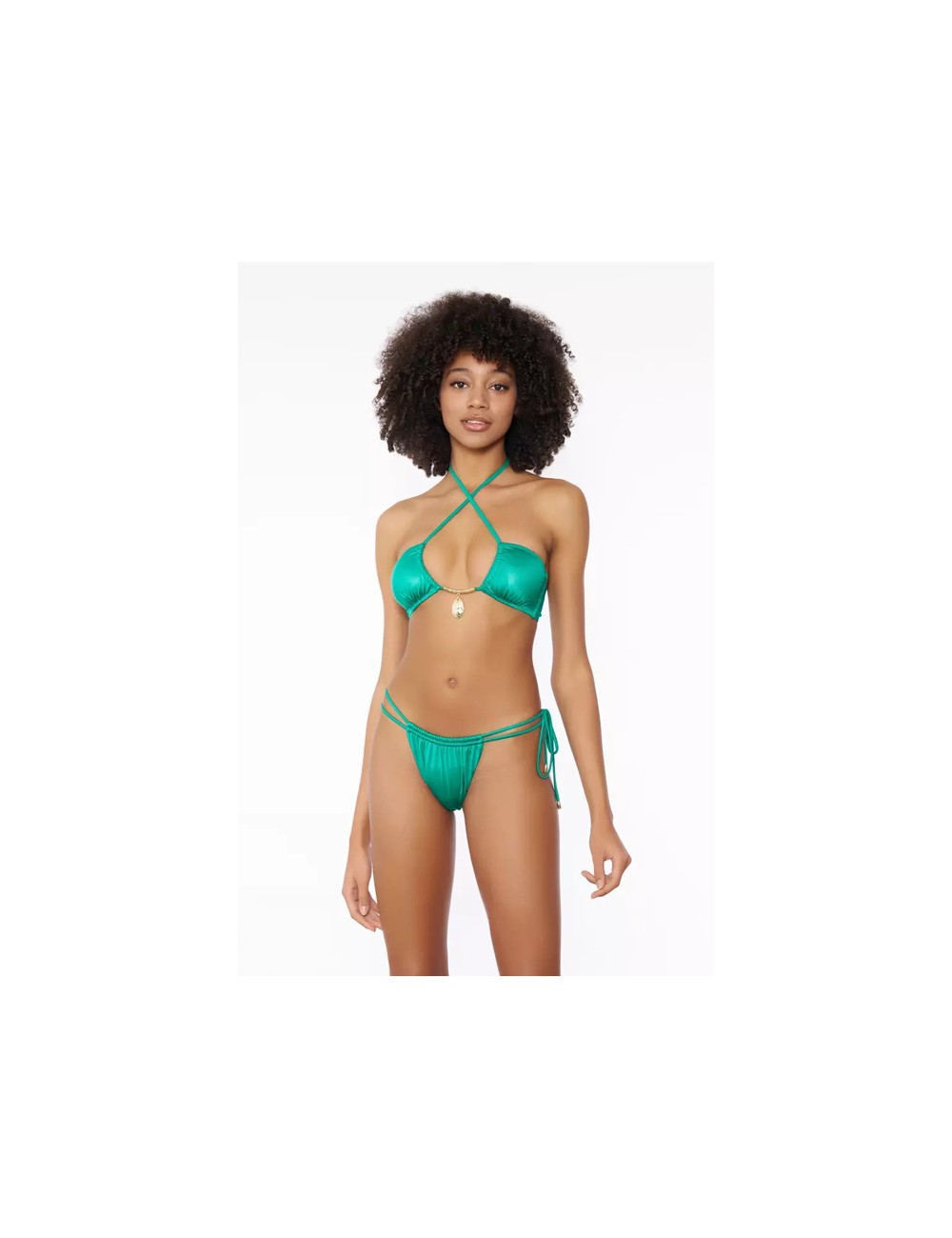 Miss bikini - fascia incrociata ovali oro + slip scorr. v4112s hamptons glve