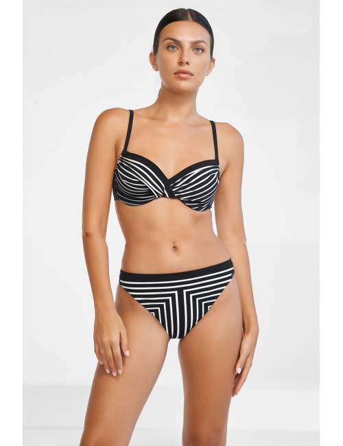 Maryan mehlhorn - bikini con top con ferretto, slip vita alta 5520+827 509 077 black & white