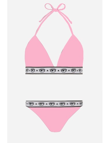 Chiaraferragni - bikini triangolo e slip  logo 5704-7104 5211 a0246 rosa