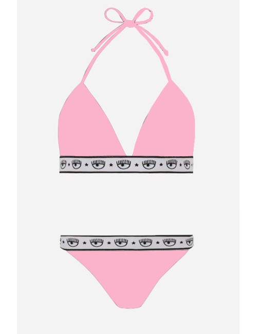 Chiaraferragni - bikini triangolo e slip  logo 5704-7104 5211 a0246 rosa