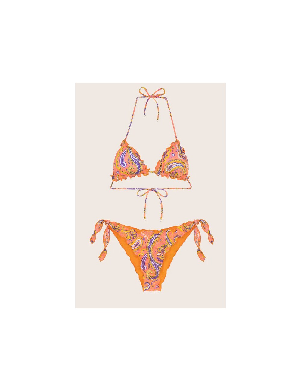 Effek - bikini triangolo e slip nodi regolabile frou frou sunrise fk24-1340x11