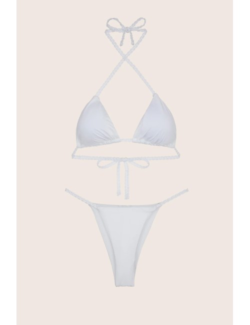 Effek - bikini triangolo e slip brasiliano fisso clear fk24-0120wh