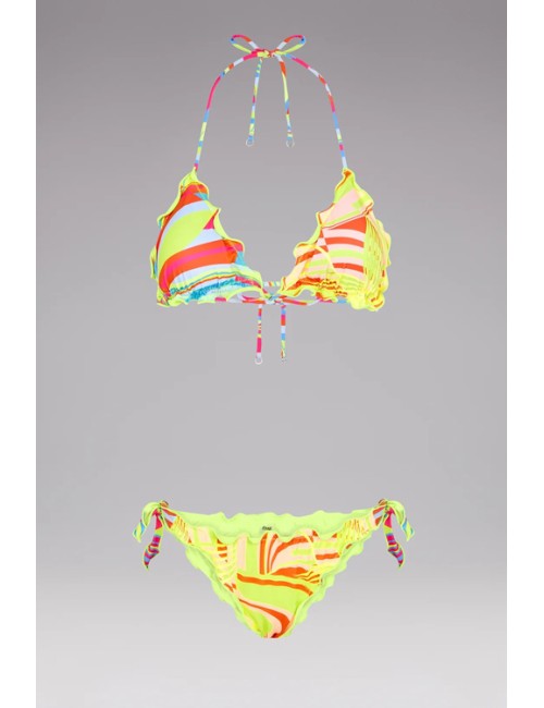 Effek - bikini triangolo e slip nodi brasiliano regolabile frou frou butterfly fk23-1579u