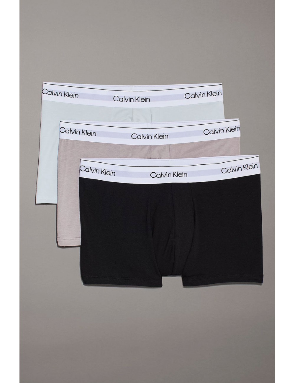 Ck - boxer aderenti in confezione da 3 - modern cotton 000nb3963a-psw  cenere, beige, nero