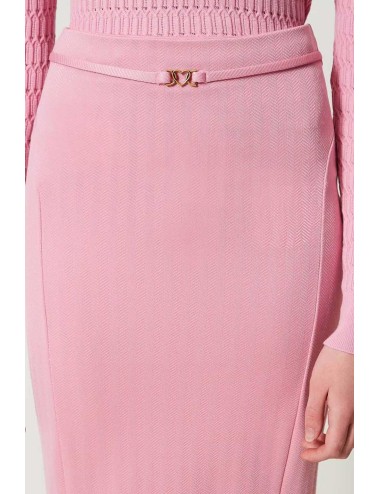 Twinset - gonna in tessuto scuba jacquard prism pink 242li2ree 06649