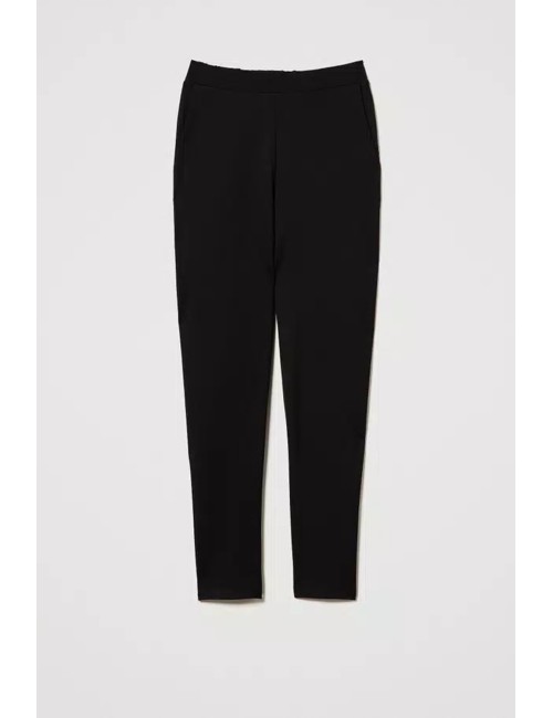 Twinset - pantaloni a sigaretta con elastico nero 242li2mdd 00006