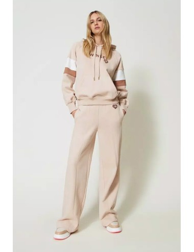 Twinset - felpa con cappuccio e pantaloni a palazzo 242li2cll 11806