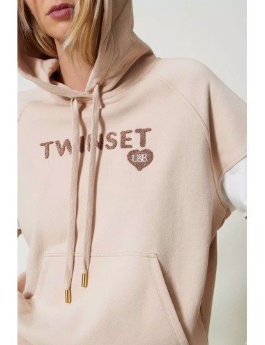 Twinset - felpa con cappuccio e pantaloni a palazzo 242li2cll 11806