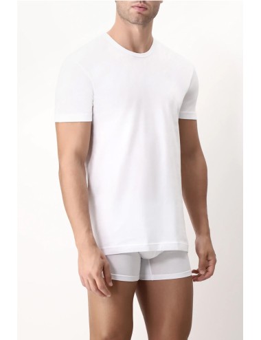 Cagi - t-shirt girocollo in cotone 100% senza cuciture vcat01328 bianco