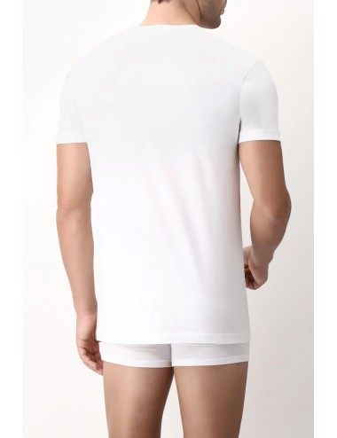 Cagi - t-shirt girocollo in cotone 100% senza cuciture vcat01328 bianco