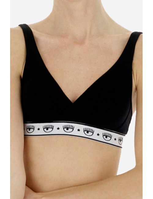 Chiaraferragni - reggiseno triangolo maxi logomania 4605 3224 0555 nero - 9195