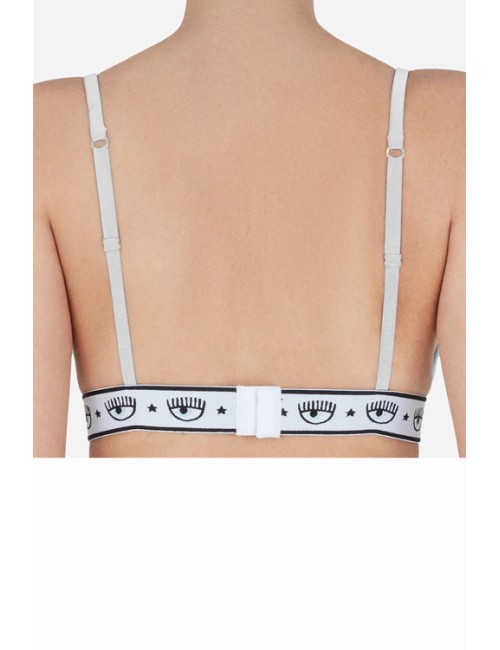 Chiaraferragni - reggiseno triangolo logomania 4602 3224 0001 bianco - 9197