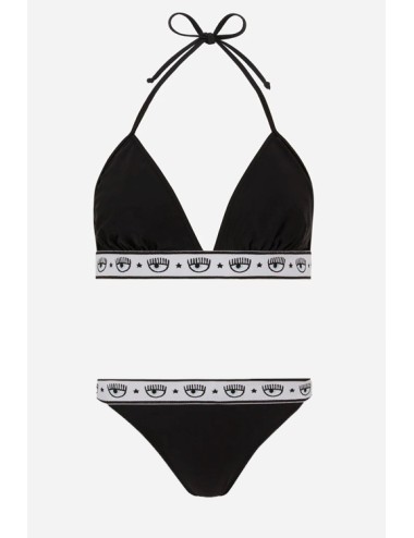 Chiaraferragni - bikini triangolo e slip  logo 5704-7104 5211 a0555 nero - 9848