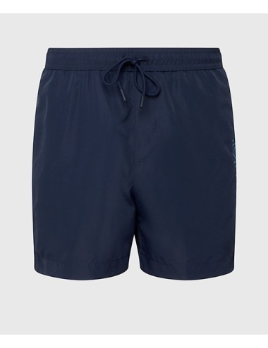 Ck - pantaloncini da bagno con cordoncino medio - core logo km0km00817-dca navy iris - 11416