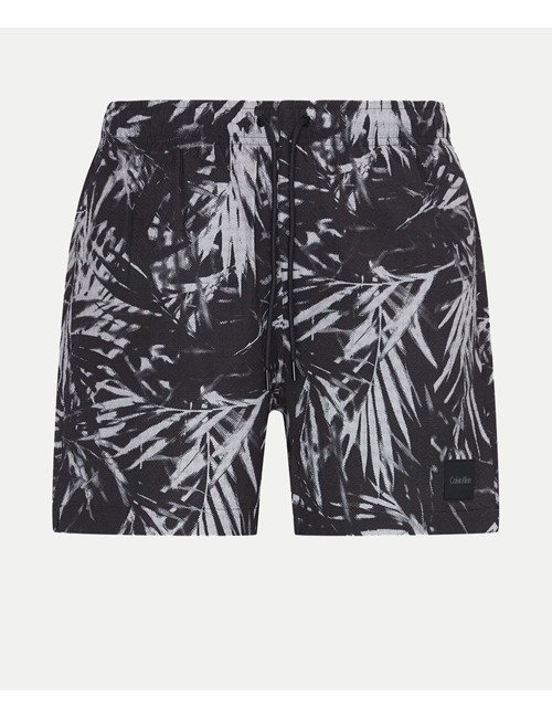 Ck - pantaloncini da bagno con cordoncino medio - ck print km0km01005-0gu - 12993