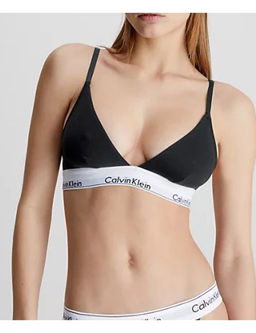 Ck - reggiseno a triangolo - modern cotton 000qf1061e 001 nero - 12504