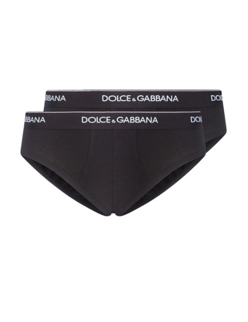 Dolce&gabbana - slip medio 2pack strech cotton n9a03j o0025 nero - 3290