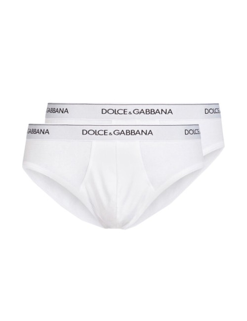 Dolce&gabbana - slip medio 2pack strech cotton n9a03j o0025 bianco - 7841