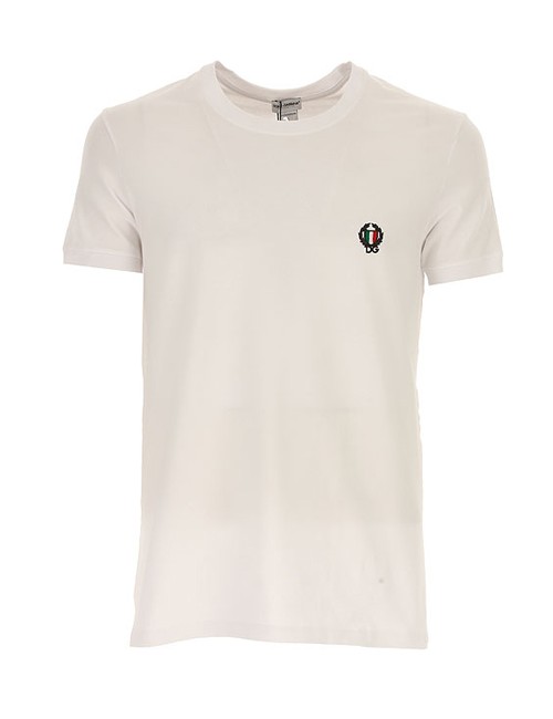 Dolce&gabbana - t-shirt girocollo jersey cotone bielastico n8a03j o0020 bianco - 9400