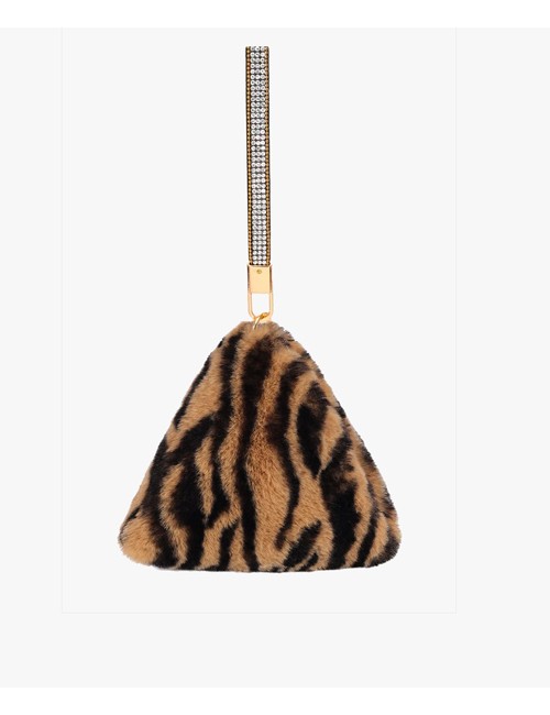 Jayley - borsa a piramide in ecopelliccia fmpbg65a09z animalier marrone - 12516