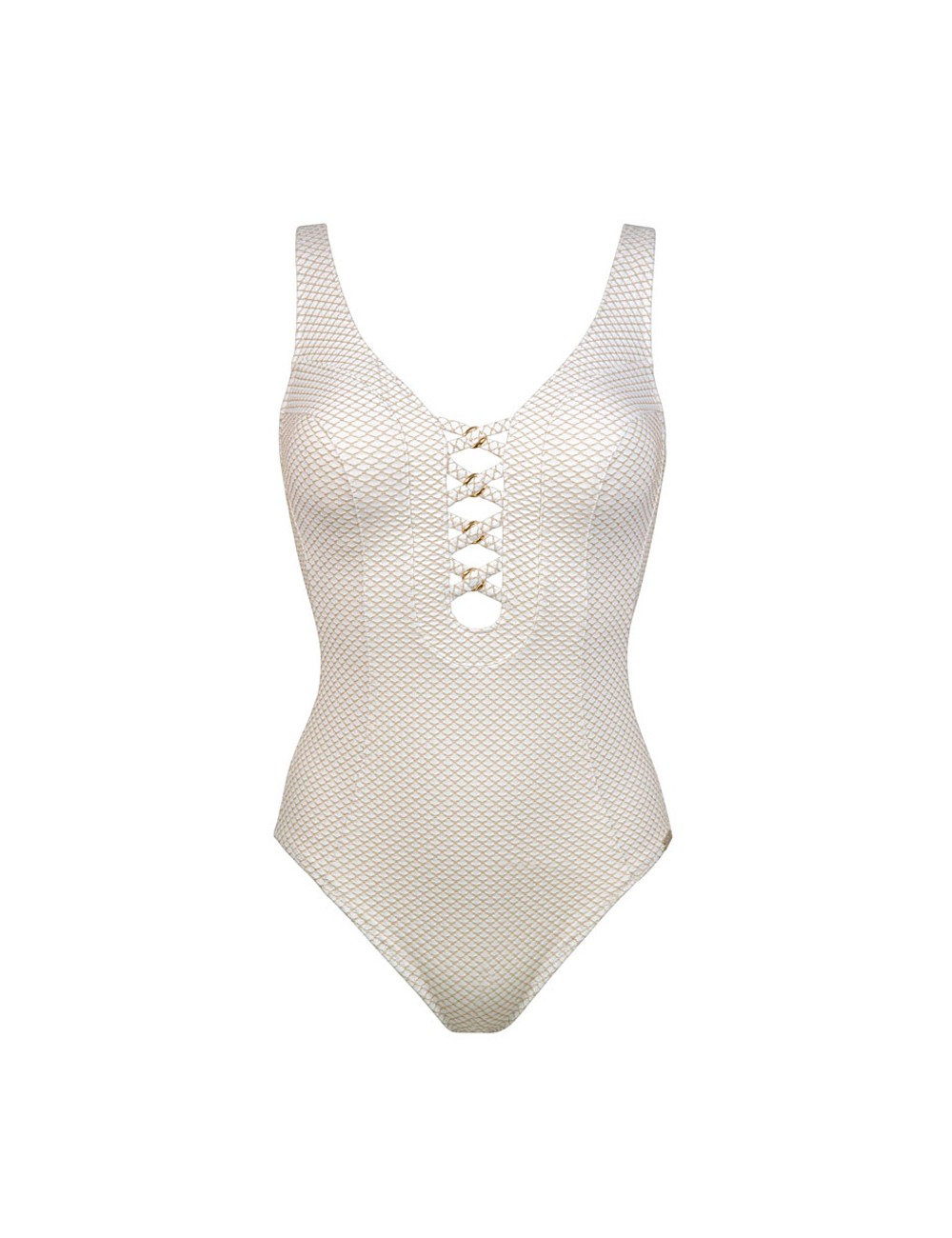 Maryan mehlhorn - costume intero bianco dorato 4818-910 - 8192