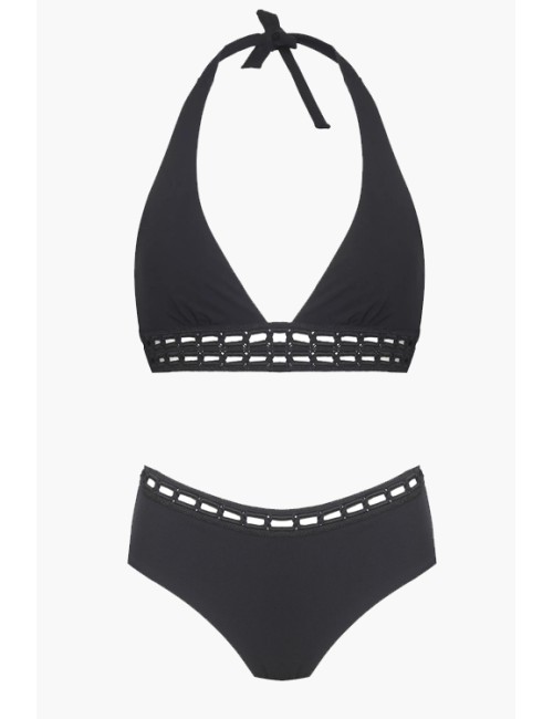 Ermanno scervino - bikini triangolo alto e coulotte d424y347lyt+ 348lyt 95708 nero - 11946