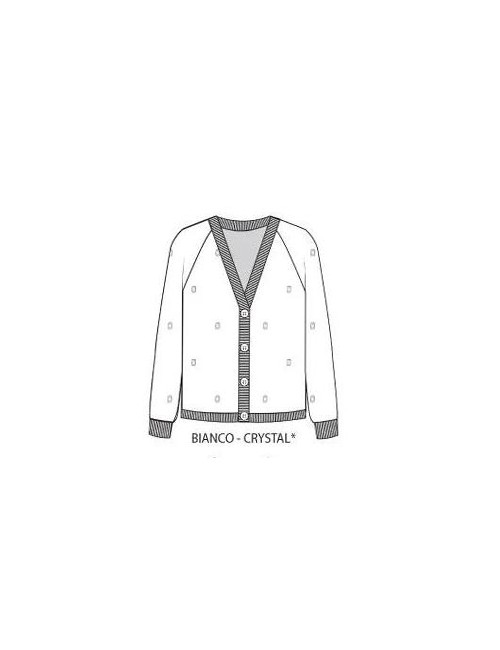 White wise - cardigan con applicazioni ww19157 bianco - 13876