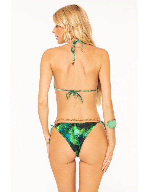 4giveness - bikini triangolo e slip laccetti green tropic fgbw2123 200 - 12250