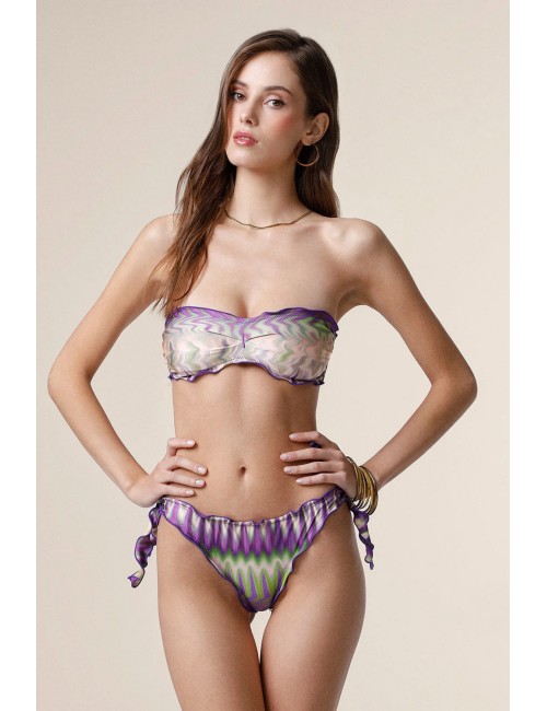 Mefui - bikini fascia con slip regolabile fantasia mf25-1501x20 - 14147