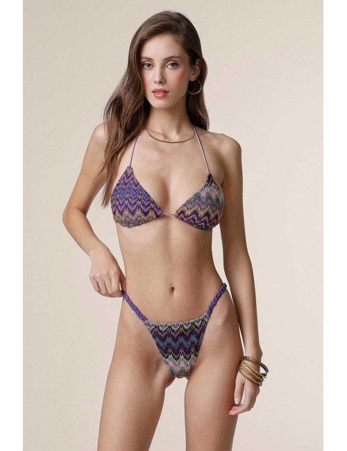 Mefui - bikini triangolo con slip fisso fantasia mf25-0410pr - 14151