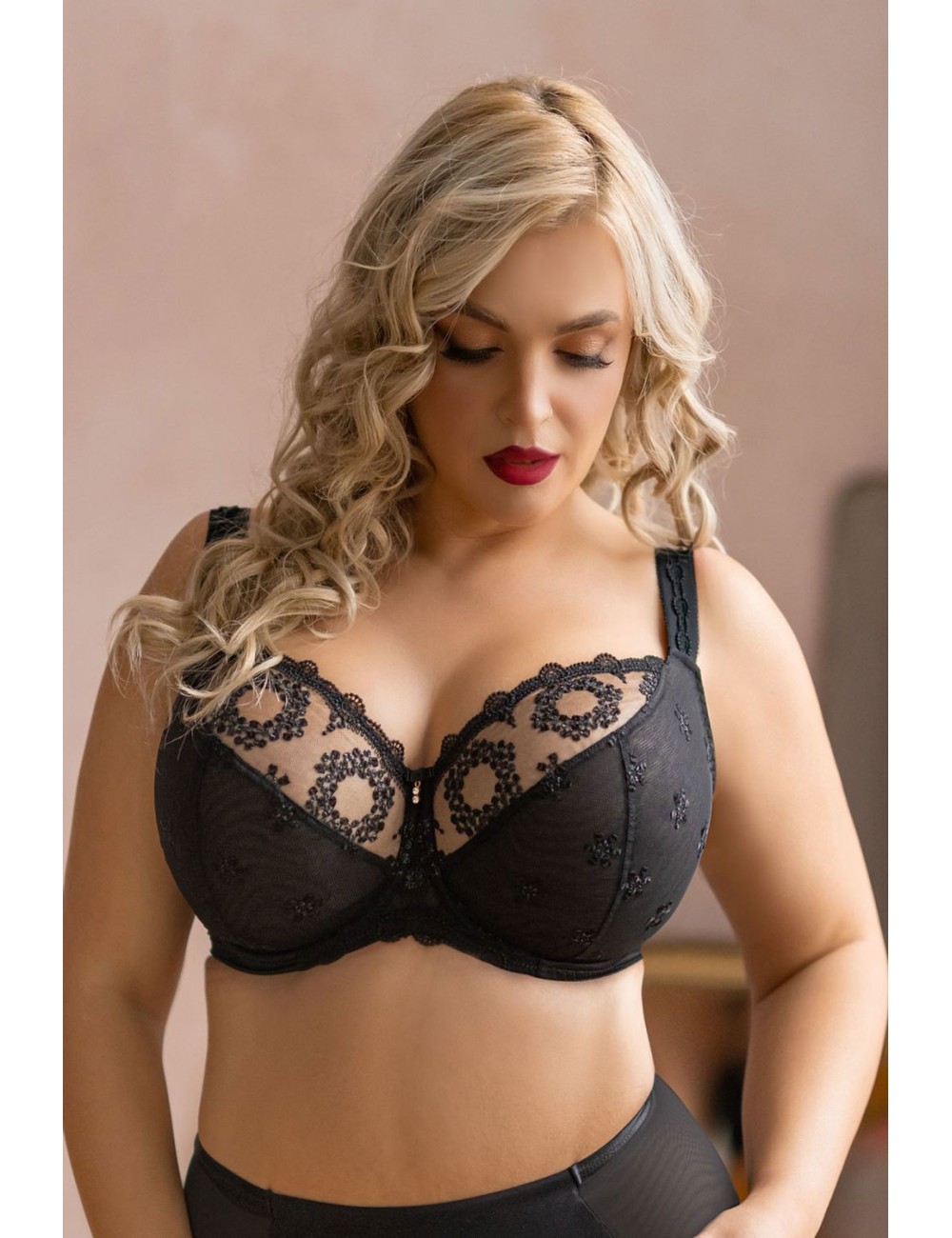 Kris line - reggiseno soft coppe grandi con ferretto fortuna brasoft nero - 10662