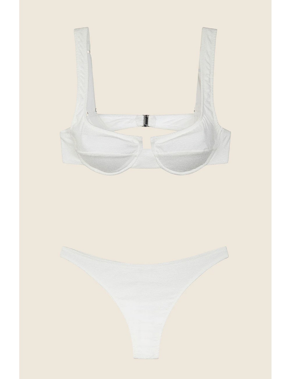 Effek - bikini reggiseno con ferretto e slip americano fisso bianco fk25-1142wh - 14191