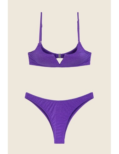 Effek - bikini top con ferretto e slip americano fisso viola fk25-1143pr - 14192