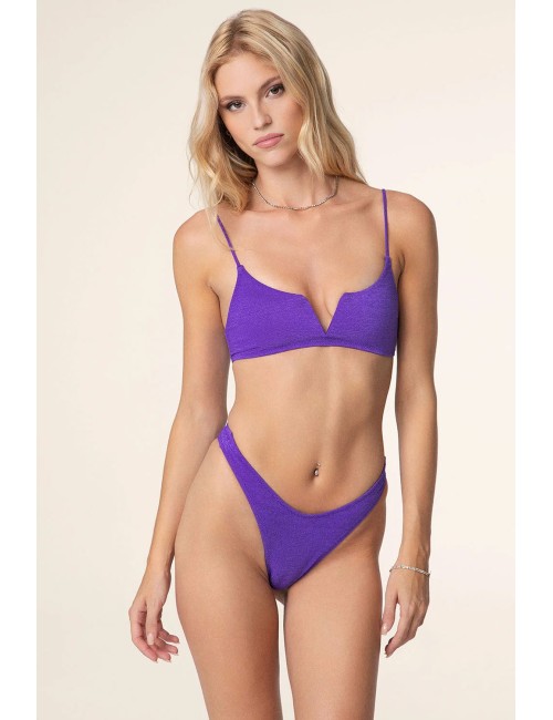 Effek - bikini top con ferretto e slip americano fisso viola fk25-1143pr - 14192