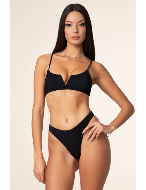 Effek - bikini top con ferretto e slip americano fisso nero fk25-1143bk - 14193