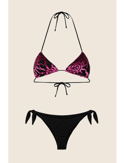 Effek - bikini triangolo con slip regolabile nero fk25-0810bk - 14214