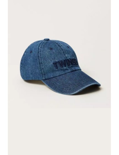 Twinset - cappello da baseball in denim con logo 251ll5baa 01104 - 14133