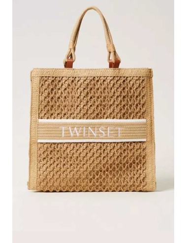 Twinset - borsa shopper in paglia intrecciata 251lm8ahh 00193 - 14250