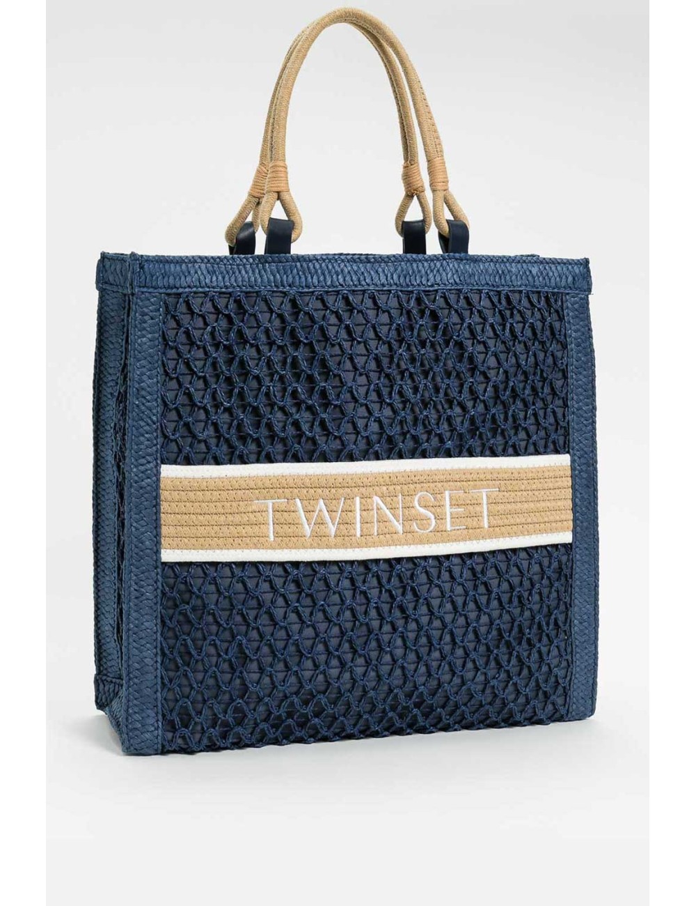 Twinset - borsa shopper in paglia intrecciata 251lm8ahh 11956 - 14251