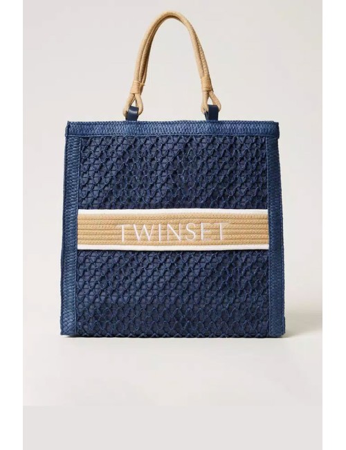 Twinset - borsa shopper in paglia intrecciata 251lm8ahh 11956 - 14251