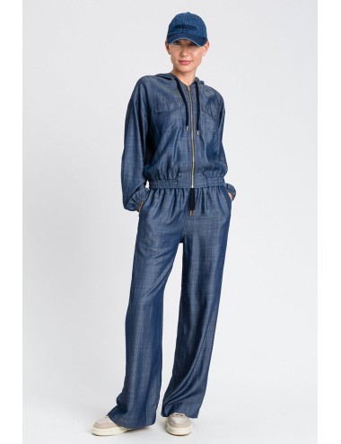 Twinset - pantalone palazzo blu denim 251ll2dee 12351 - 14277