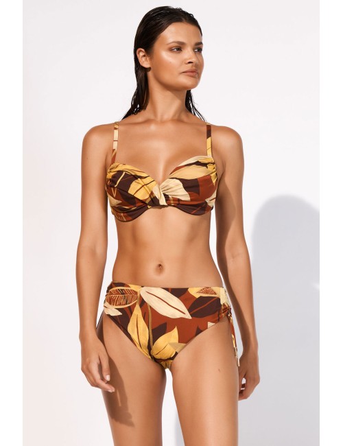 Maryan mehlhorn - bikini con top deep botanic copper e slip alto regolabile 5520+800 611 343 - 14258