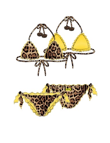 4giveness - bikini girl triangolo e slip sbambolato leo 125gbwbk5106 200 - 14303