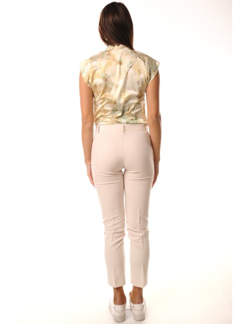 Lokita - pantalone dritto in polyviscosa 147 lok137 crema - 13806