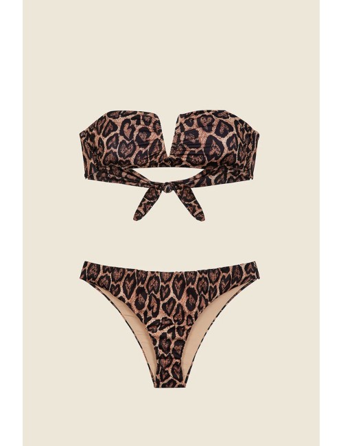 Effek - bikini fascia a v con ferretto e slip fisso fantasia fk25-2125x26