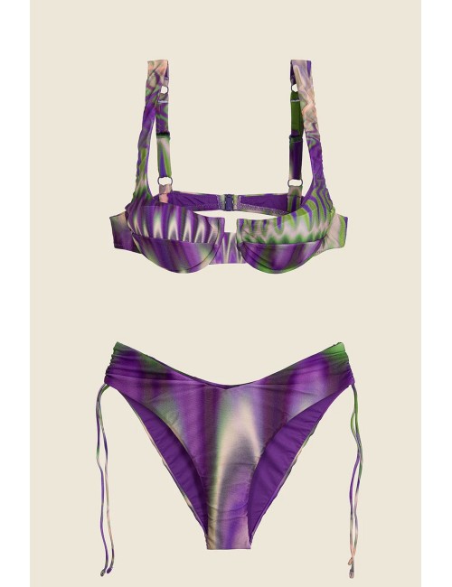 Mefui - bikini con ferretto e slip  americano coprente fantasia mf25-0441x21