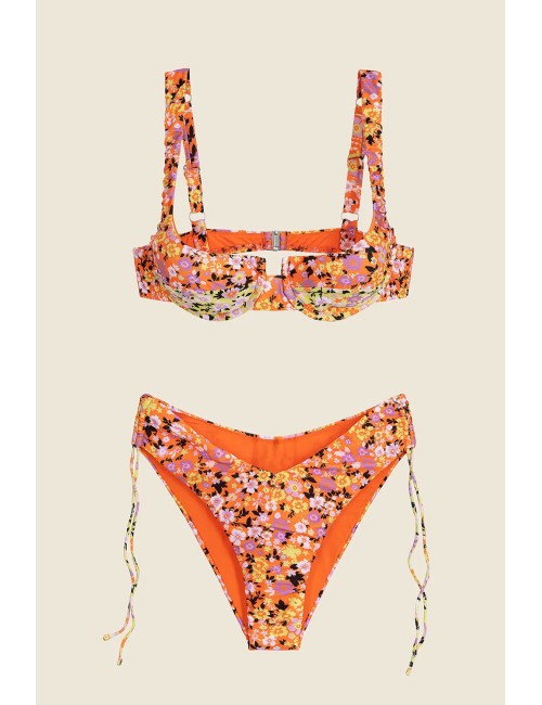 Mefui - bikini reggiseno con ferretto e slip americano coprente fantasia mf25-0241x11