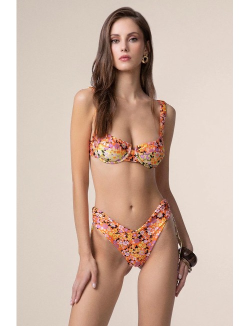 Mefui - bikini reggiseno con ferretto e slip americano coprente fantasia mf25-0241x11