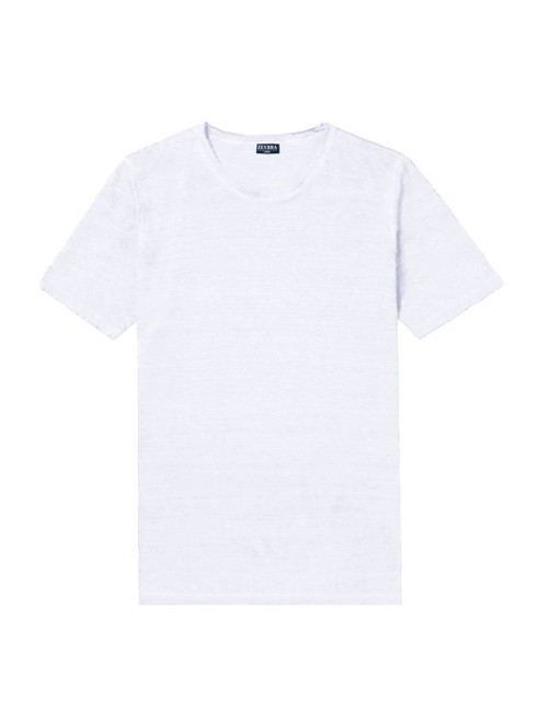 T-shirt in lino aut001 bianco