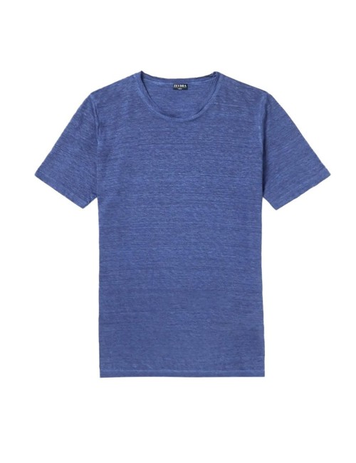 T-shirt in lino aut001 denim